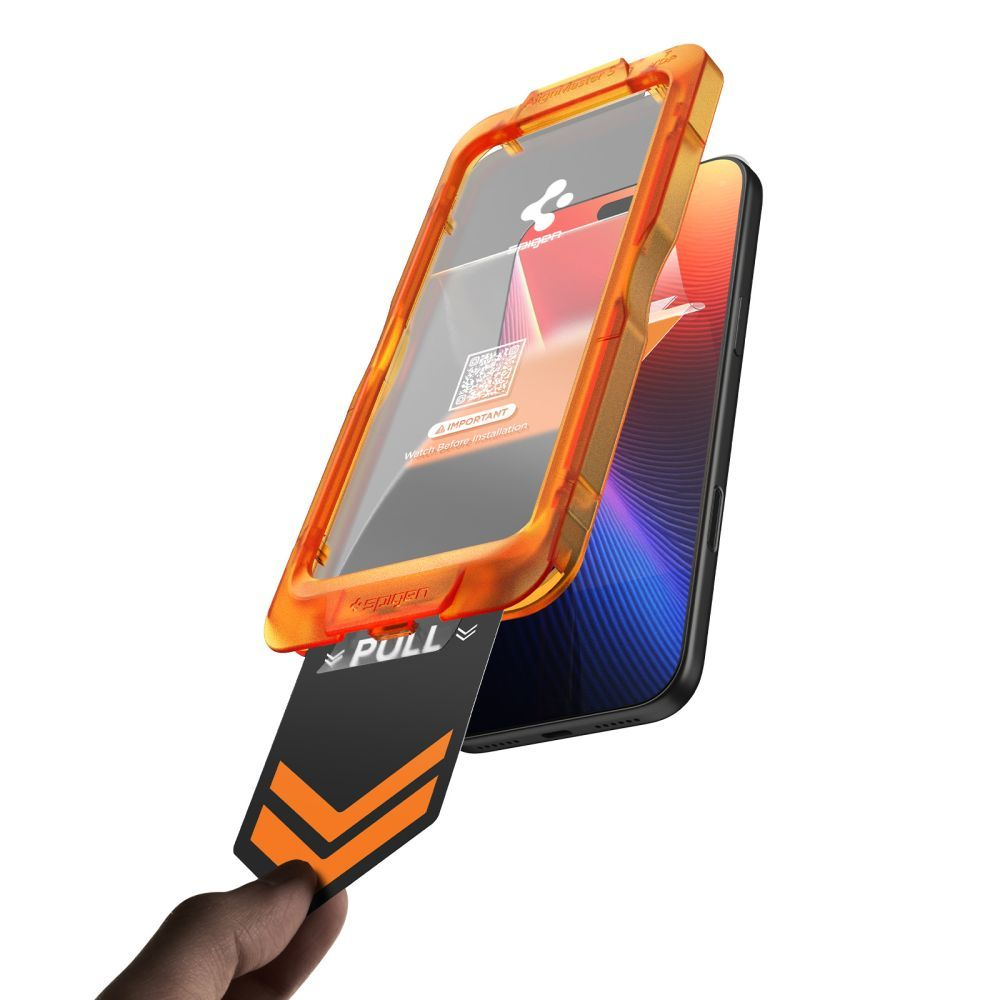 Película Protetora de Ecrã Spigen GlastR Align Master Slim para Apple iPhone 17, Vidro Temperado, Colagem Total, Conjunto de 3 peças AGL10484