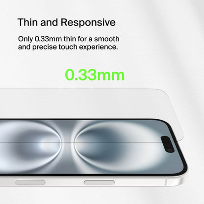 Película protetora de ecrã Belkin ScreenForce TemperedGlass para Apple iPhone 16 / 15 / 14 Pro, Vidro Temperado, Cola Total OVA135zz