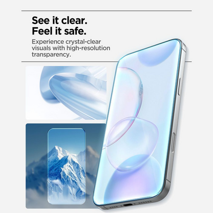 Película Protetora de Ecrã Spigen GlastR Align Master Slim para Apple iPhone 17, Vidro Temperado, Colagem Total, Conjunto de 3 peças AGL10484