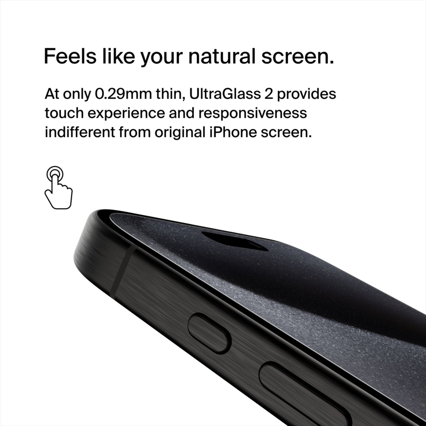 Película protetora de ecrã Belkin ScreenForce UltraGlass 2 para Apple iPhone 15 Pro Max, Vidro Temperado, Cola Total OVA134zz