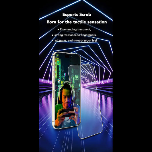 Película protetora de ecrã Anank 1X Reforçada Anti-Dedadas para Apple iPhone 16 Pro, Vidro Temperado, Cola Total, 2.5D, Preta