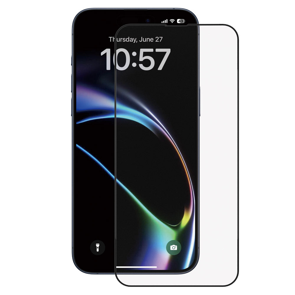 Película protetora de ecrã Anank 1X Reforçada para Apple iPhone 16 Pro Max, Vidro Temperado, Cola Total, 2.5D, Conjunto de 10 unidades, Preta