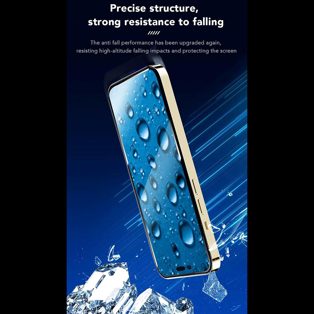Anank 3X Reinforced Screen Protector for Apple iPhone 14 Pro Max, Tempered Glass, Full Glue, 2.5D, Black