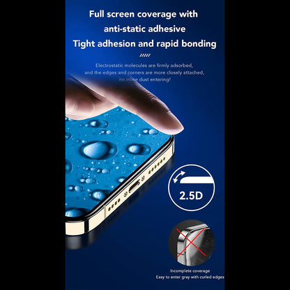 Anank 3X Reinforced Screen Protector Film for Apple iPhone 14 Pro, Tempered Glass, Full Glue, 2.5D, Black