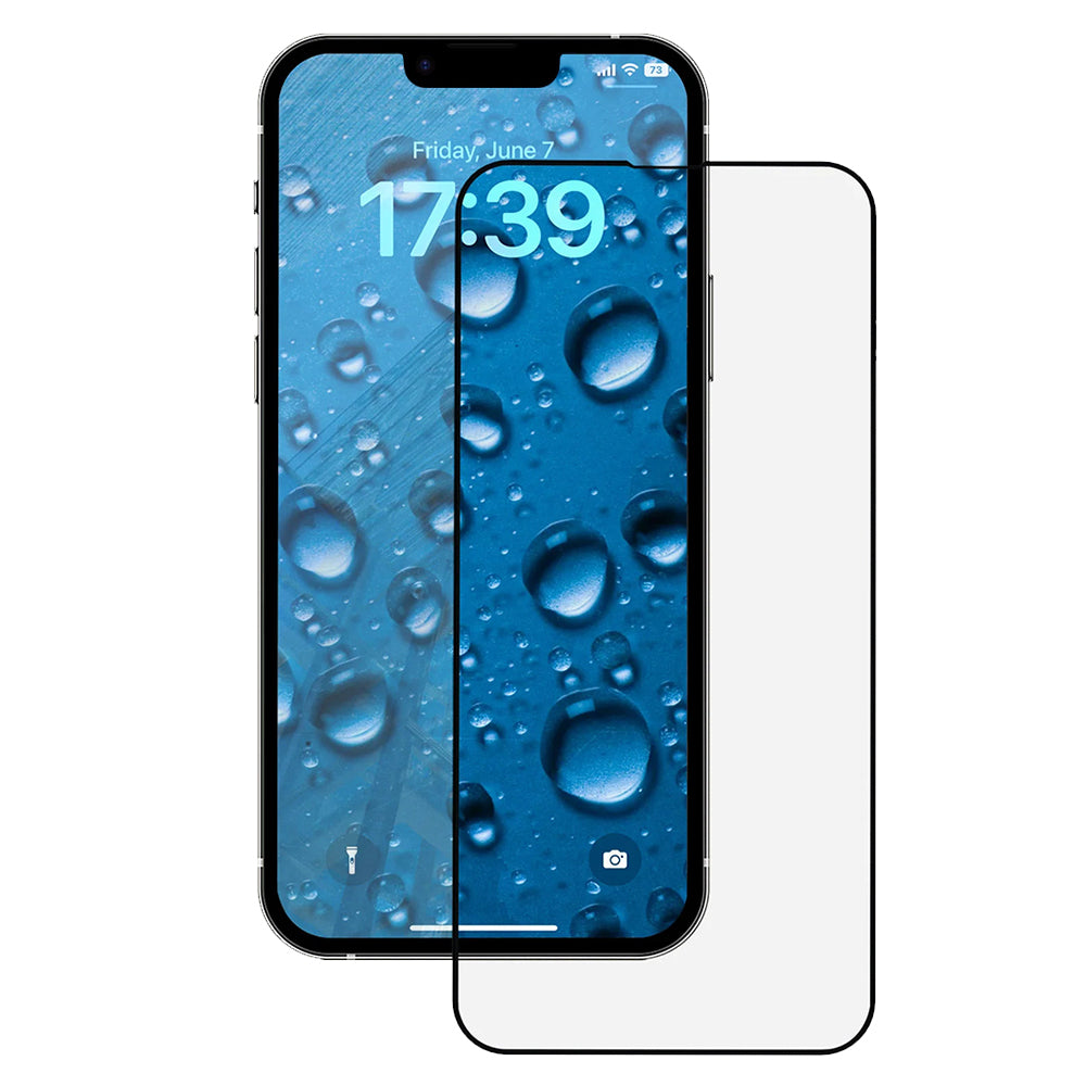 Película protetora de ecrã Anank 3X Reforçada para Apple iPhone 17e / 16e / 14 / 13 Pro, Vidro Temperado, Cola Total, 2.5D, Preta