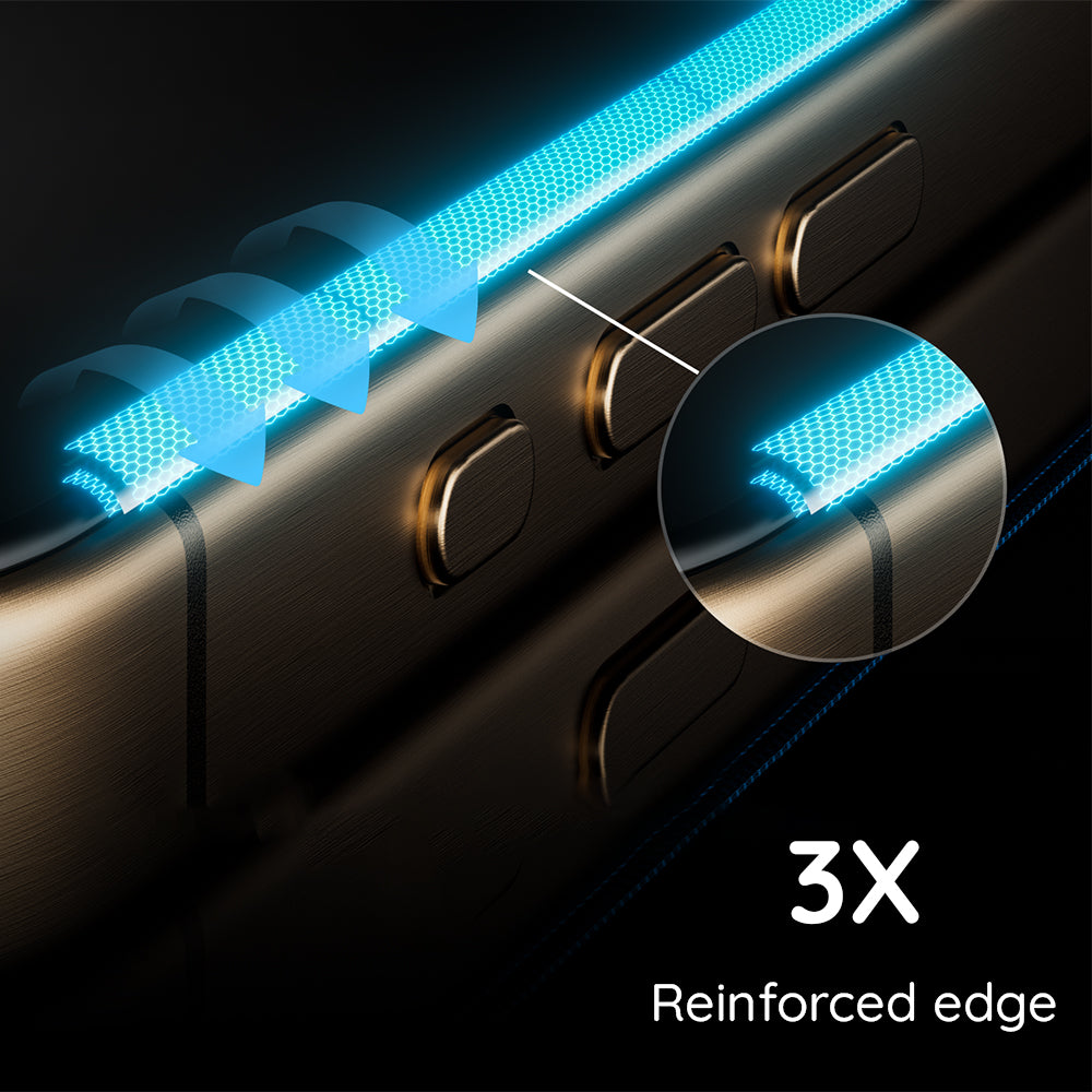 Película protetora de ecrã Anank 3X Reforçada para Apple iPhone 17e / 16e / 14 / 13 Pro, Vidro Temperado, Cola Total, 2.5D, Preta