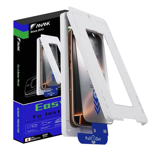Película Protetora de Ecrã Anank 5X Reinforced Applicator para Apple iPhone 17 Pro Max, Vidro Temperado, Full Glue, 2.5D, Preta