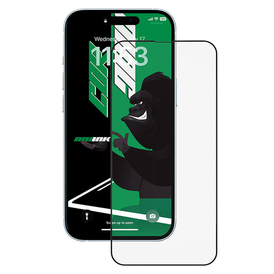 Película protetora de ecrã Anank 5X Reinforced CG para Apple iPhone 15 Pro, Vidro Temperado, Cola Total, 2.5D, Preta