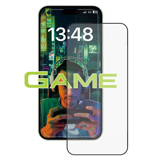 Película protetora de ecrã Anank Anti-Dedadas para Apple iPhone 14 Pro Max, Vidro Temperado, Cola Total, 2.5D, Preta