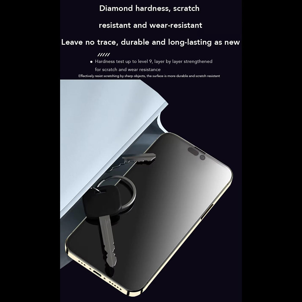 Película protetora de ecrã Anank Anti-Dedadas para Apple iPhone 14 Pro, Vidro Temperado, Cola Total, 2.5D, Preto