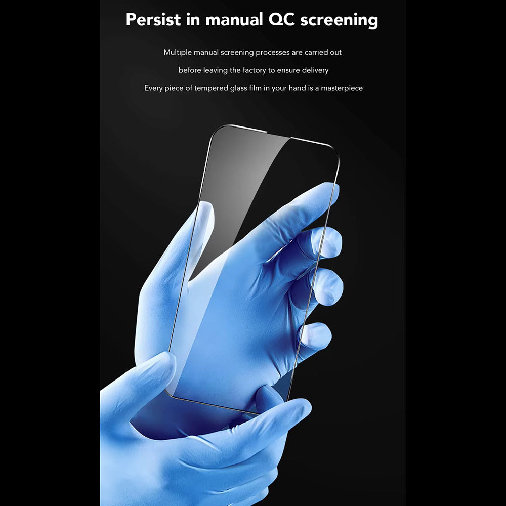 Película protetora de ecrã Anti Blue Light Anank 3X Reforçada para Apple iPhone 16 Pro Max, Vidro Temperado, Cola Total, 2.5D, Preta