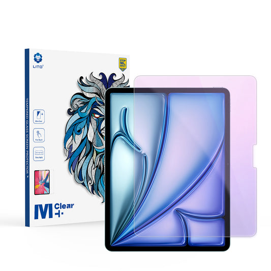 Película protetora de ecrã Anti Luz Azul Lito Classic para Apple iPad Air 13 (2026) / Pro 13 (2025), Vidro Temperado, Cola Total, 2.5D