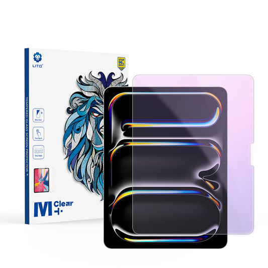 Película protetora de ecrã Anti Luz Azul Lito Classic para Apple iPad Pro 13 (2024), Vidro Temperado, Cola Total, 2.5D