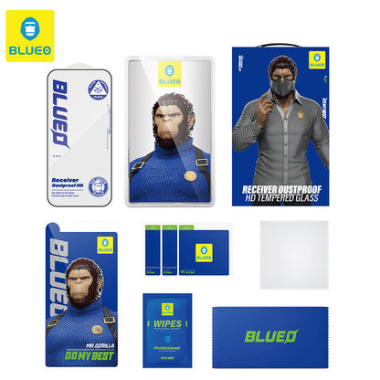 Película protetora de ecrã Blueo Anti-Pó HD para Apple iPhone 14 Plus / 13 Pro Max, Vidro Temperado, Cola Total, Preta