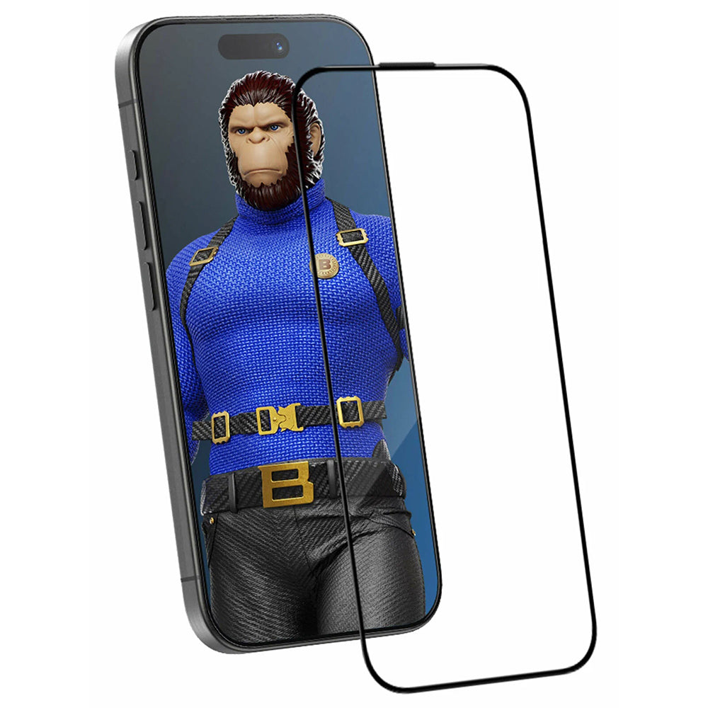 Película Protetora de Ecrã Blueo Crystal Anti-Riscos Aplicador para Apple iPhone 17 Pro / 17 / 16 Pro, Vidro Temperado, Cola Completa, Preta