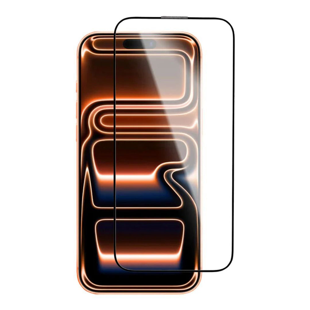 Película Protetora de Ecrã Blueo Crystal Anti-Riscos Aplicador para Apple iPhone 17 Pro / 17 / 16 Pro, Vidro Temperado, Cola Completa, Preta