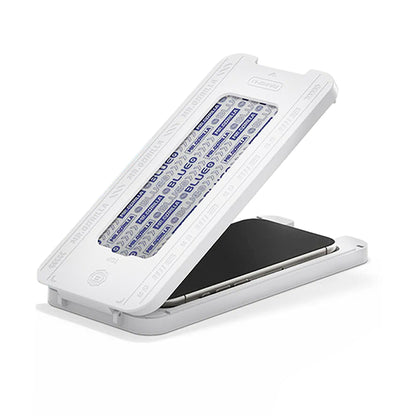 Película Protetora de Ecrã Blueo Crystal Anti-Riscos Aplicador para Apple iPhone 17 Pro / 17 / 16 Pro, Vidro Temperado, Cola Completa, Preta