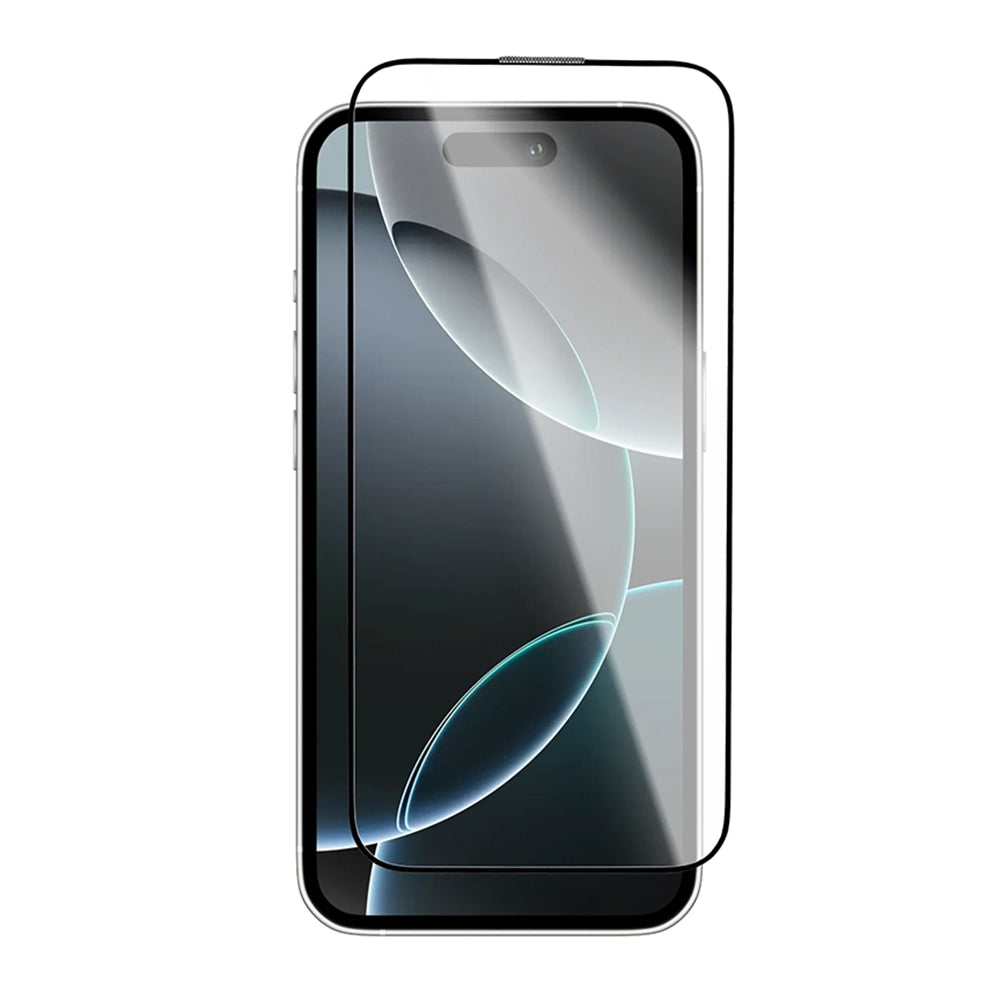 Película protetora de ecrã Blueo Crystal Anti-Riscos para Apple iPhone 16 Plus / 15 Plus, Vidro Temperado, Cola Total, Preta