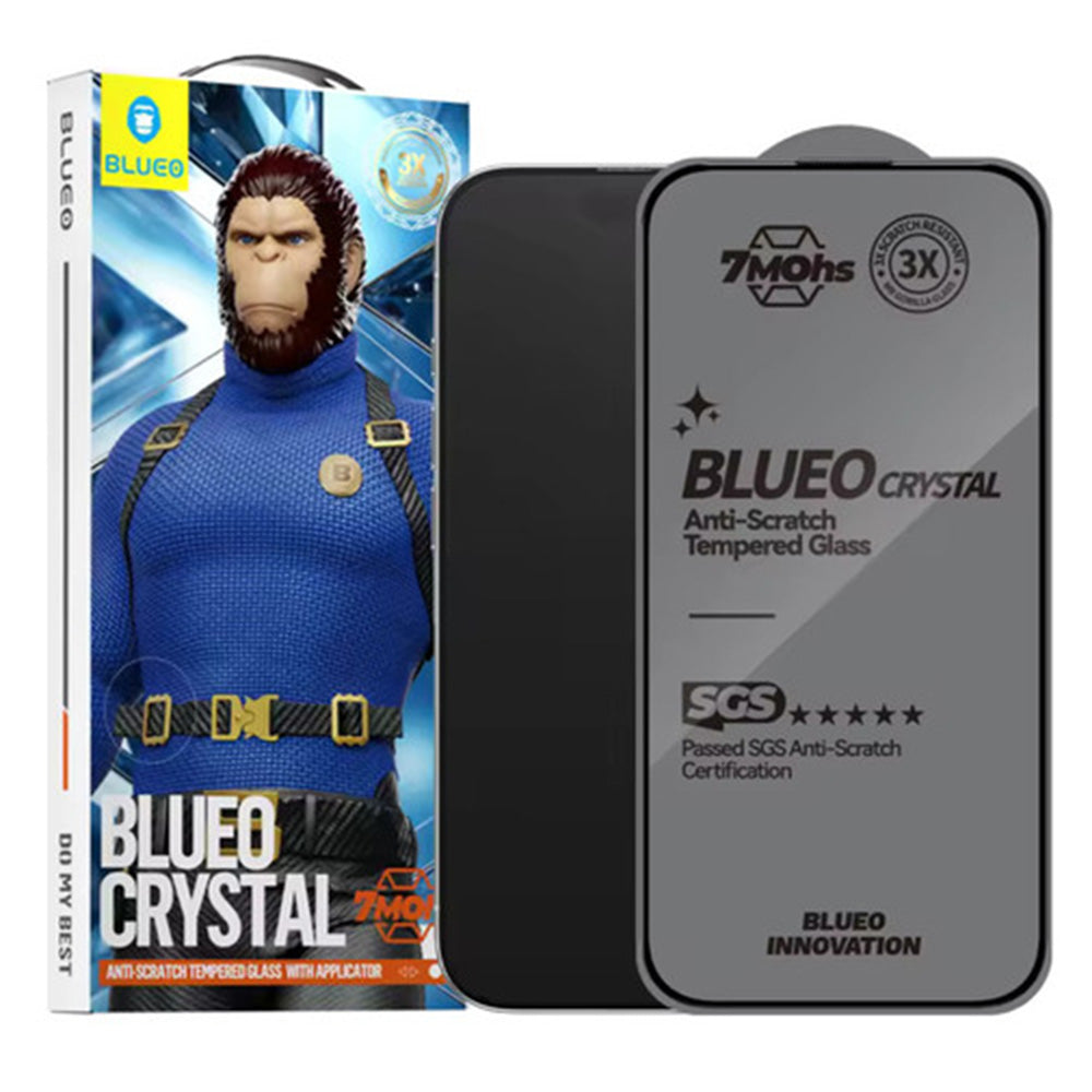 Película Protetora de Ecrã Blueo Crystal Anti-Riscos para Apple iPhone 17 Air, Vidro Temperado, Full Glue, Preta