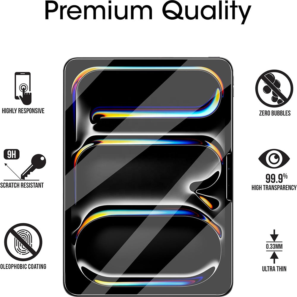 Película protetora de ecrã Blueo HD para Apple iPad mini (2024) / mini (2021), Vidro Temperado, Cola Total