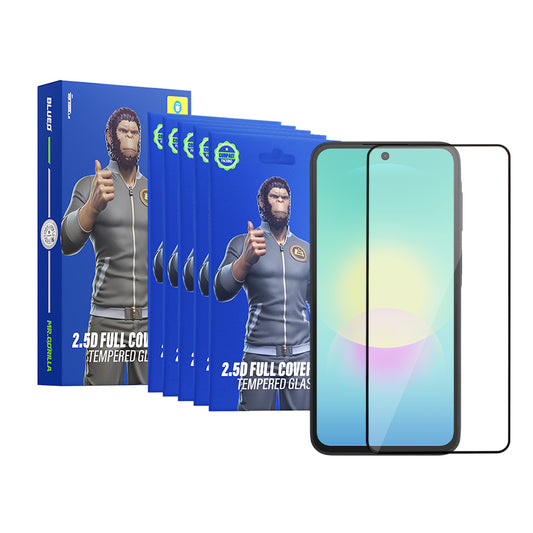 Película protetora de ecrã Blueo HD para Samsung Galaxy A27 5G / A57 5G / A37 5G, Vidro Temperado, Cola Total, 2.5D, Conjunto de 5 peças, Preto