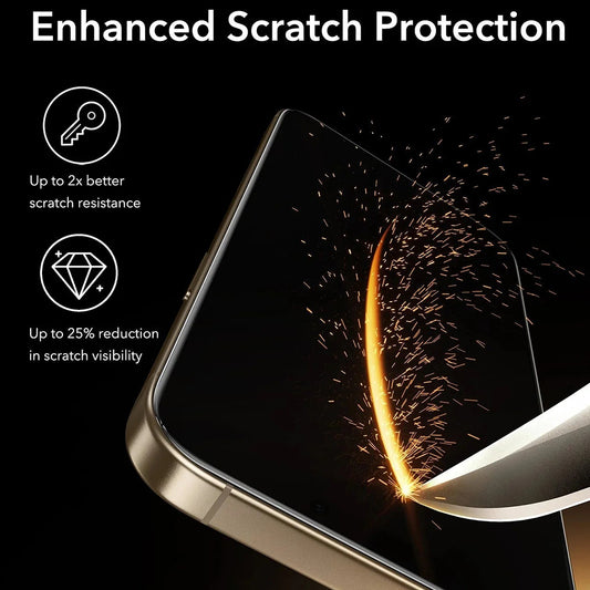 Película Protetora de Ecrã ESR Corning UltraFit para Apple iPhone 17 Pro Max, Vidro Temperado, Full Glue, Conjunto de 3 Peças