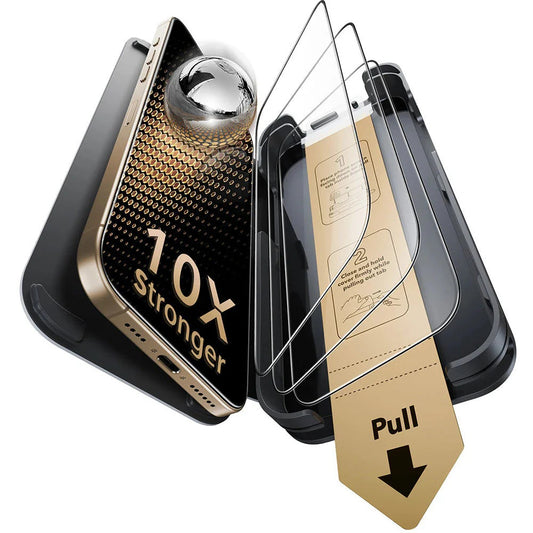 Película Protetora de Ecrã ESR Corning UltraFit para Apple iPhone 17 Pro, Vidro Temperado, Full Glue, Conjunto de 3 Peças