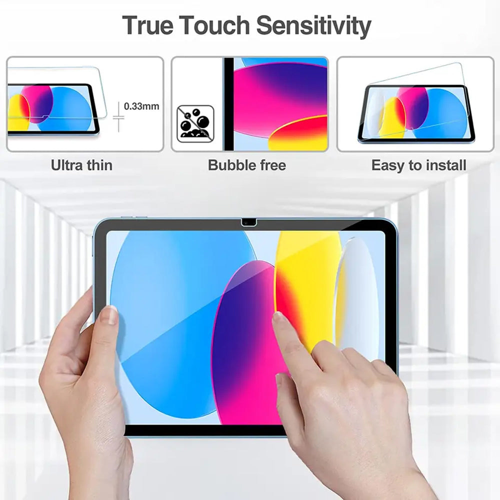 Película protetora de ecrã Clear Lito Classic para Apple iPad (2025) / (2022), Vidro Temperado, Cola Total, 2.5D