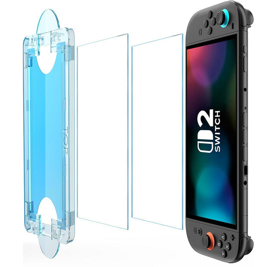 Película Protetora de Ecrã Techsuit SwitchAura Aplicador para Nintendo Switch 2, Vidro Temperado, Conjunto de 2 peças