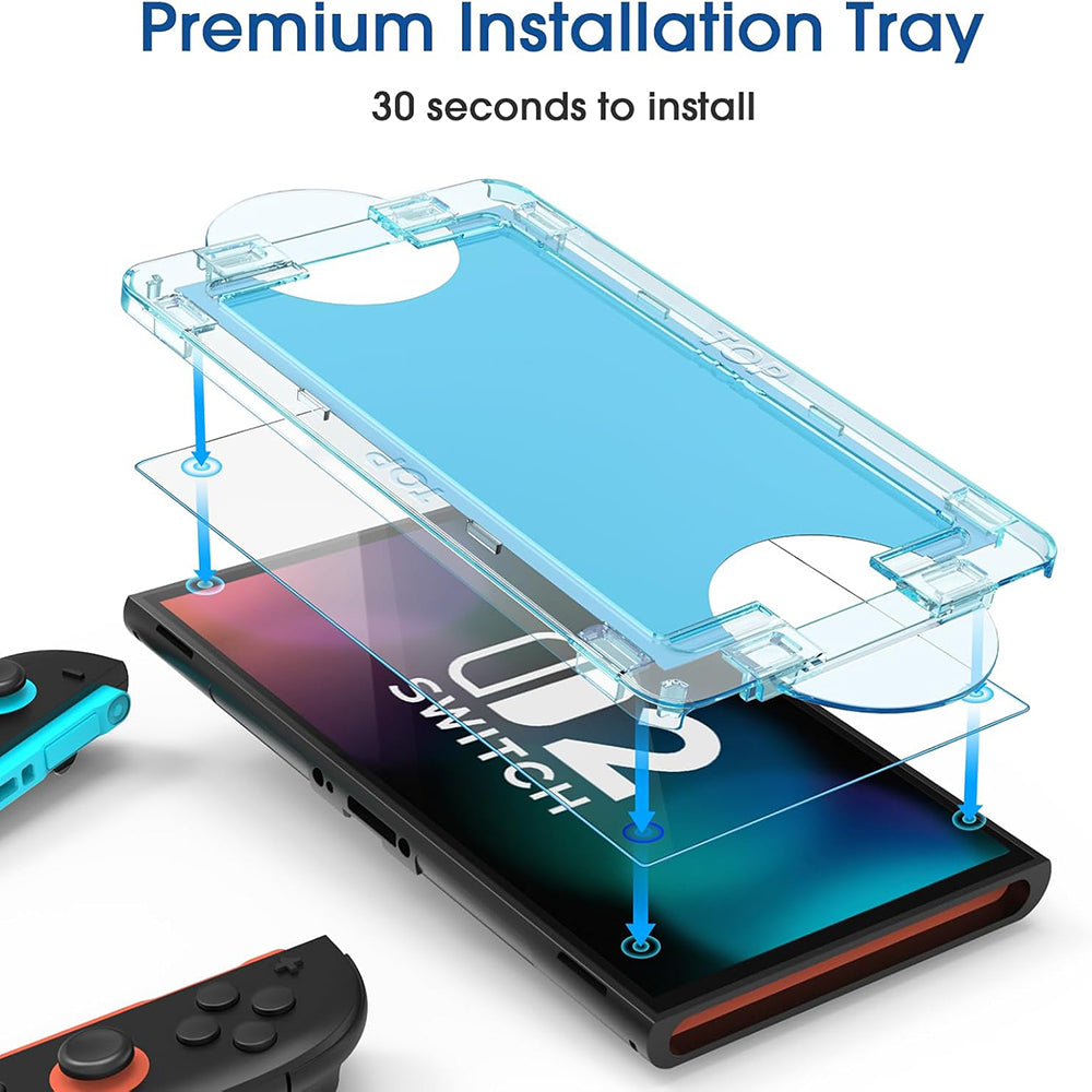 Película Protetora de Ecrã Techsuit SwitchAura Aplicador para Nintendo Switch 2, Vidro Temperado, Conjunto de 2 peças