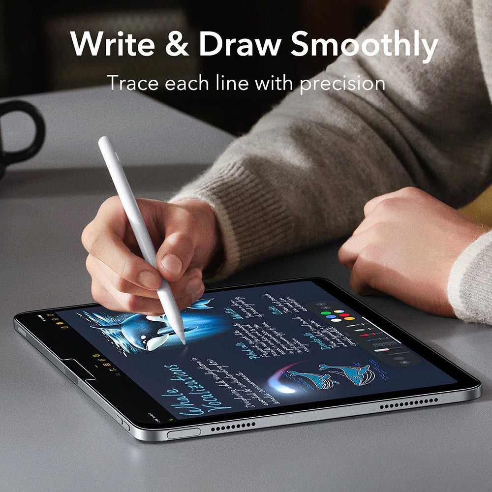 Película Protetora de Ecrã ESR Armorite Paper Feel UltraFit para Apple iPad (2025) / (2022), Vidro Temperado, Full Glue, Conjunto de 2 peças