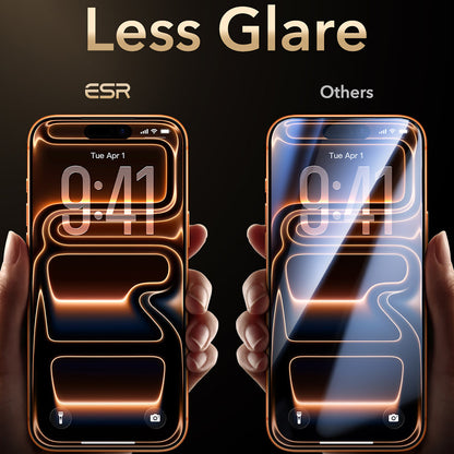 Película protetora de ecrã ESR Armorite Pro UltraFit para Apple iPhone 18 Pro / 17 Pro, Vidro Temperado, Cola Total, Preta