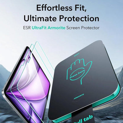 ESR Armorite UltraFit Screen Protector for Apple iPad Air 13 (2025) / Air 13 (2024), Tempered Glass, Full Glue, Set of 2 Pieces