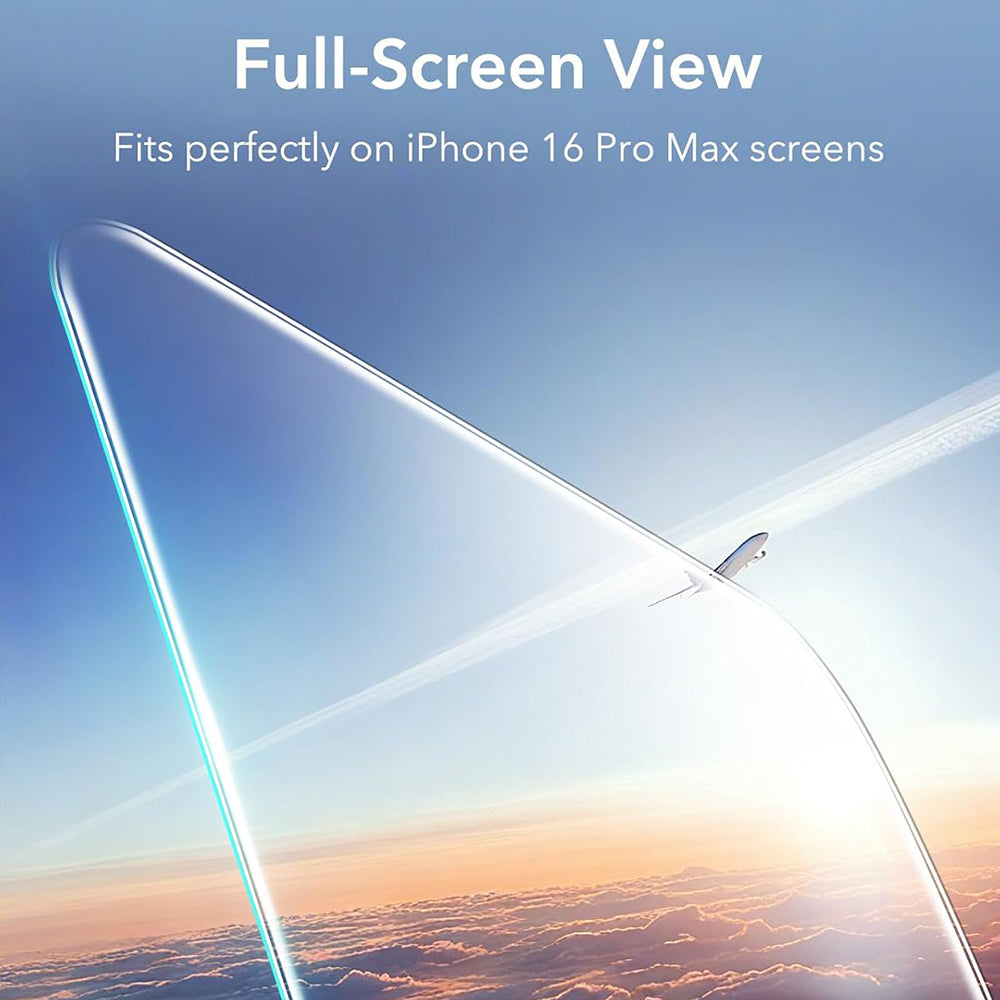 Película Protetora ESR para Apple iPhone 17 Pro Max, Vidro Temperado, Full Glue, Conjunto de 3 peças