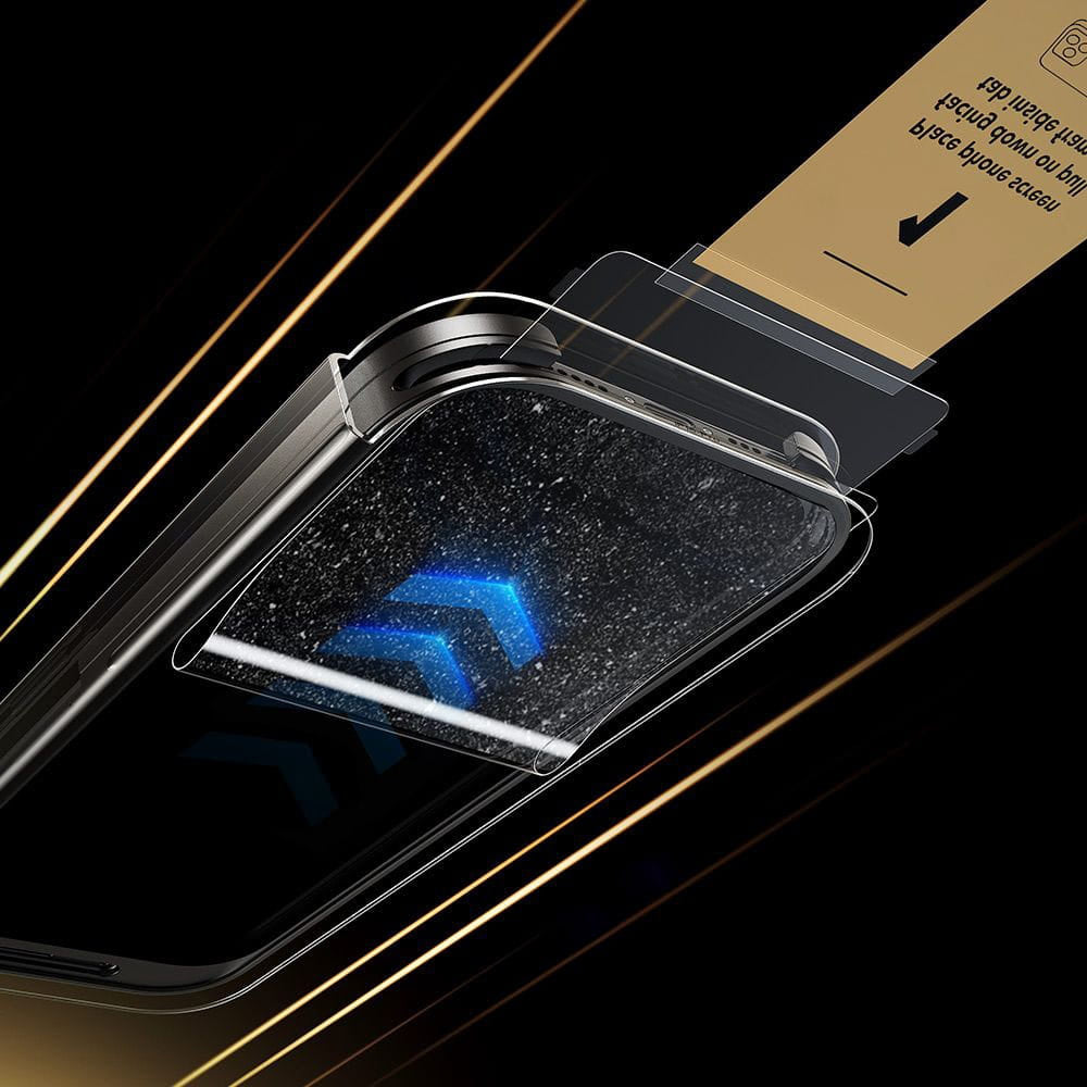 Película Protetora de Ecrã ESR UltraFit Armorite Pro para Apple iPhone 17 / 16 Pro, Vidro Temperado, Full Glue, Preta