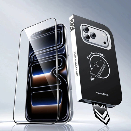 Película protetora de ecrã ESR UltraFit Classic para Apple iPhone 18 Pro Max / 17 Pro Max, Vidro Temperado, Cola Total, Conjunto de 2 peças, Preto