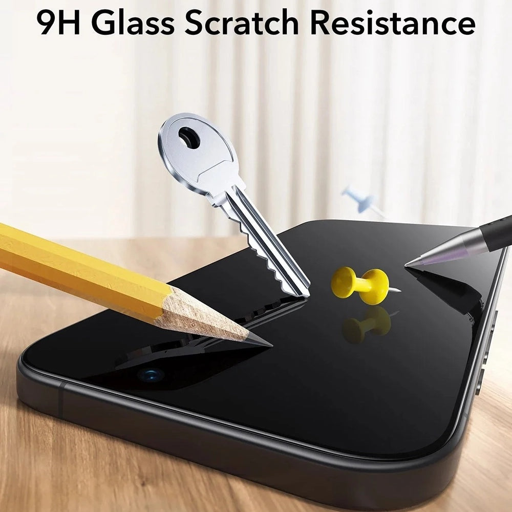 Película Protetora de Ecrã ESR UltraFit para Apple iPhone 17 / 16 Pro, Vidro Temperado, Colagem Total, Conjunto de 3 Peças