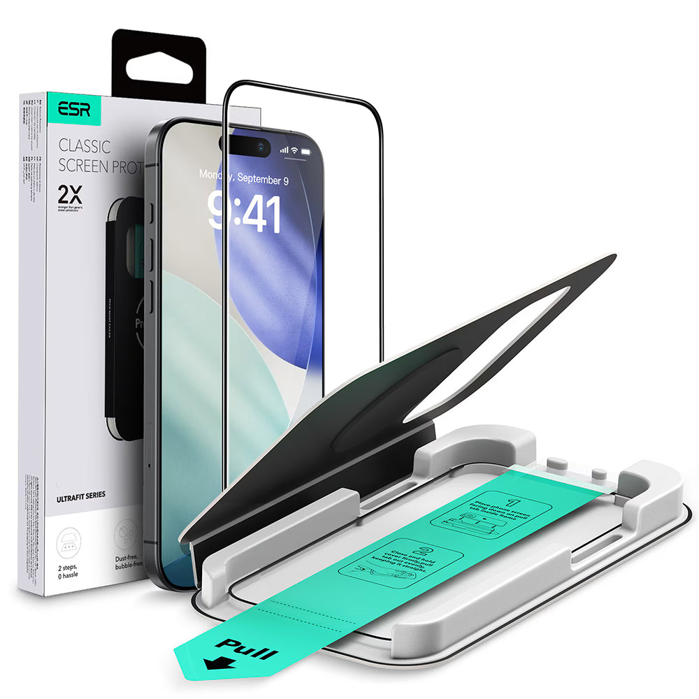Película Protetora Ecran ESR UltraFit para Apple iPhone 17 Air, Vidro Temperado, Full Glue, Preta