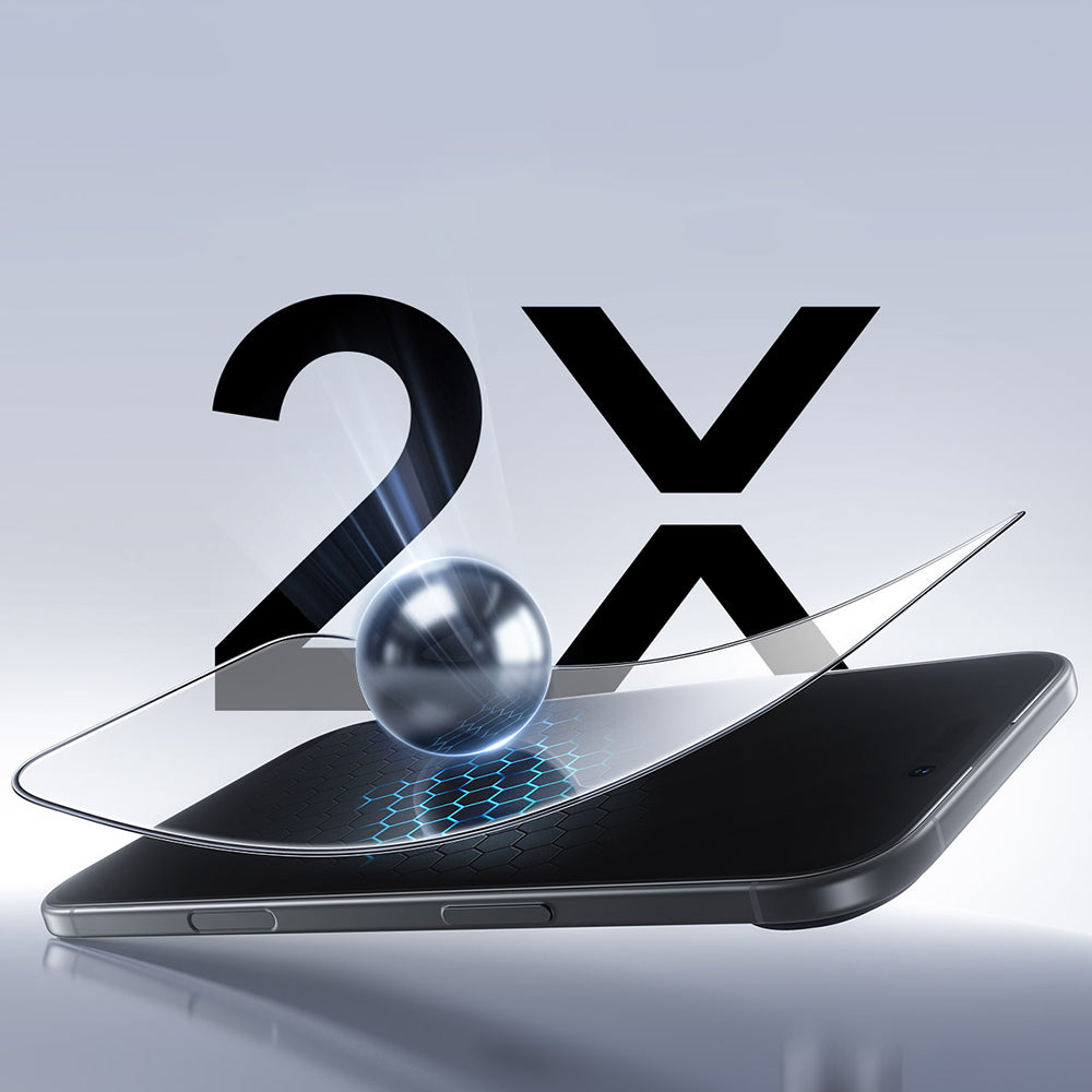 Película Protetora de Ecrã ESR UltraFit para Apple iPhone 17 Pro Max, Vidro Temperado, Full Glue, Conjunto de 2 peças, Preta.