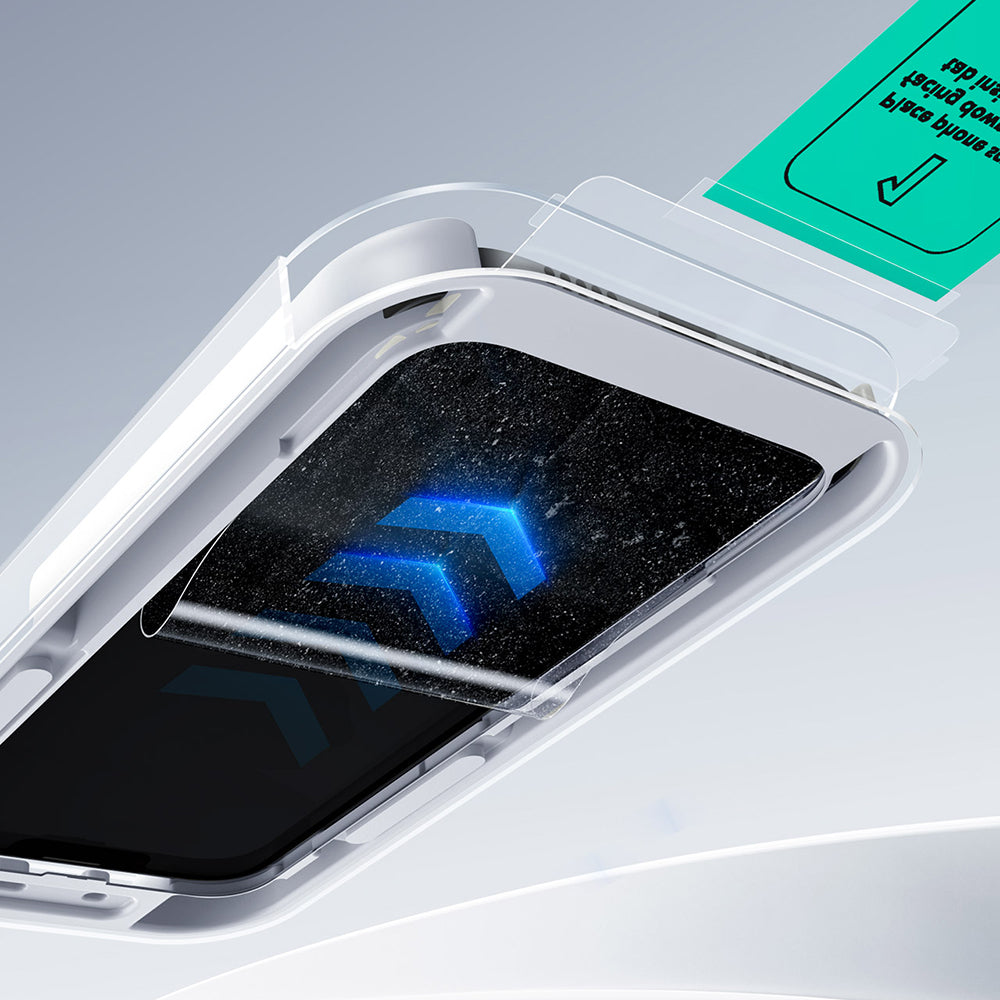 Película Protetora de Ecrã ESR UltraFit para Apple iPhone 17 Pro Max, Vidro Temperado, Full Glue, Conjunto de 2 peças, Preta.