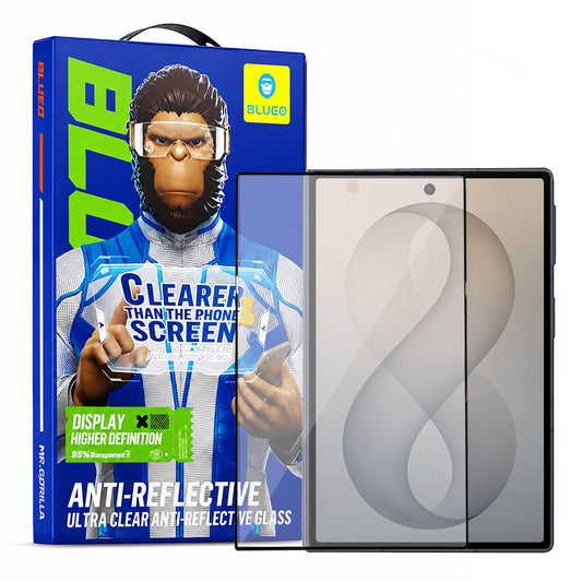 Blueo Anti-Reflective HD Exterior Screen Protector Film for Samsung Galaxy Z Fold8 F971, Tempered Glass, Full Glue, Black