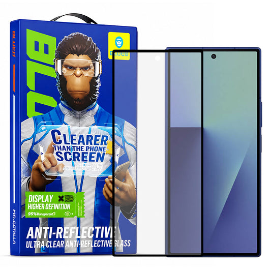 Blueo Anti-Reflective HD Exterior Screen Protector for Samsung Galaxy Z Fold8 Ultra F976, Tempered Glass, Full Glue, Black