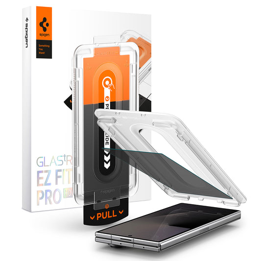 Película protetora Ecrã Exterior Privacy Spigen GlastR EZ FIT Pro HD para Samsung Galaxy Z Fold8 Ultra F976, Vidro Temperado, Cola Total