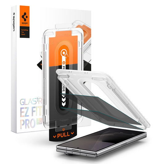 Película protetora Ecrã Exterior Privacy Spigen GlastR EZ FIT Pro HD para Samsung Galaxy Z Fold8 Ultra F976, Vidro Temperado, Cola Total, Conjunto de 2 unidades