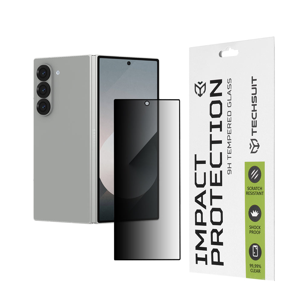 Película de proteção para Ecrã Exterior Privacy Techsuit para Samsung Galaxy Z Fold6 F956, Vidro Temperado, Cola Total, 111D