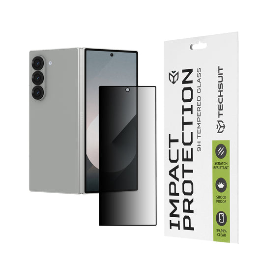 Película de proteção para Ecrã Exterior Privacy Techsuit para Samsung Galaxy Z Fold6 F956, Vidro Temperado, Cola Total, 111D