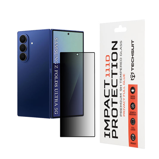 Película protetora de ecrã exterior Privacy Techsuit para Samsung Galaxy Z Fold8 Ultra F976, vidro temperado, cola total, 111D