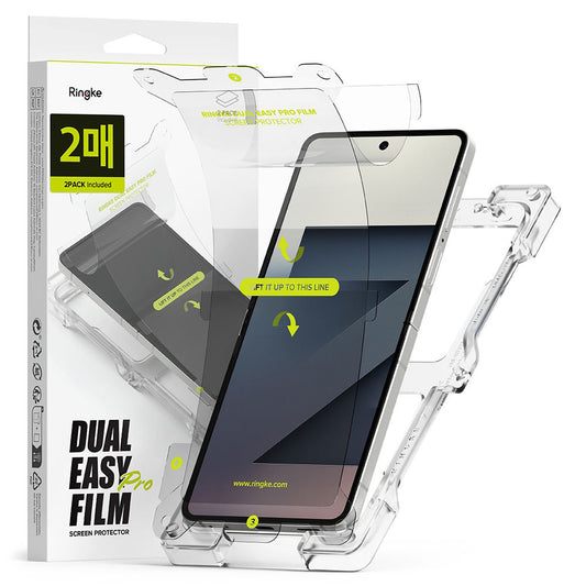 Película Protetora de Ecrã Interior Ringke Dual Easy Pro para Samsung Galaxy Z Flip7 F766, Plástico, Conjunto de 2 peças