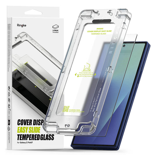Película Protetora de Ecrã Externo Ringke Easy Slide para Samsung Galaxy Z Fold7 F966, Vidro Temperado, Colagem Total, Conjunto de 2 peças