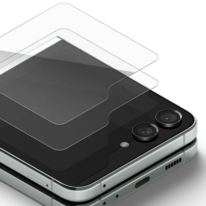 Película Protetora de Ecrã Externo Ringke para Samsung Galaxy Z Flip5 F731, Vidro Temperado, Full Glue, Conjunto de 2 peças